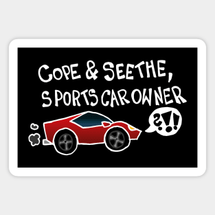 Cope And Seethe Sports Car Owner / Automotive Decal Bumper Sticker (White) Magnet